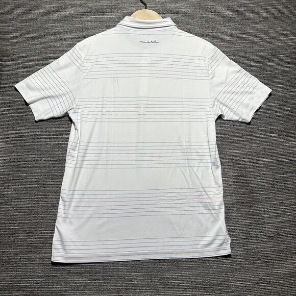Travis Mathew Polo Shirt Men's M White Striped Short Sleeve Golf - Picture 11 of 13